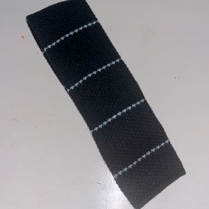 TOMS knit acrylic tie, navy with light blue horizontal stripe